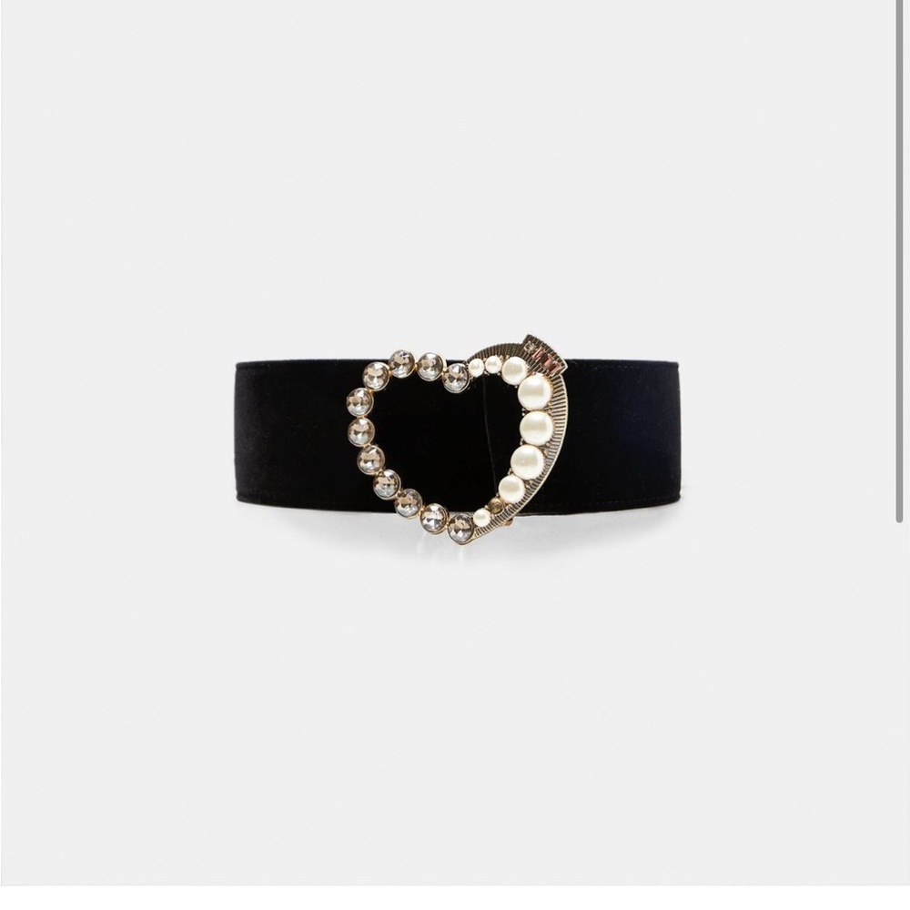 Zara Bejeweled Heart Belt